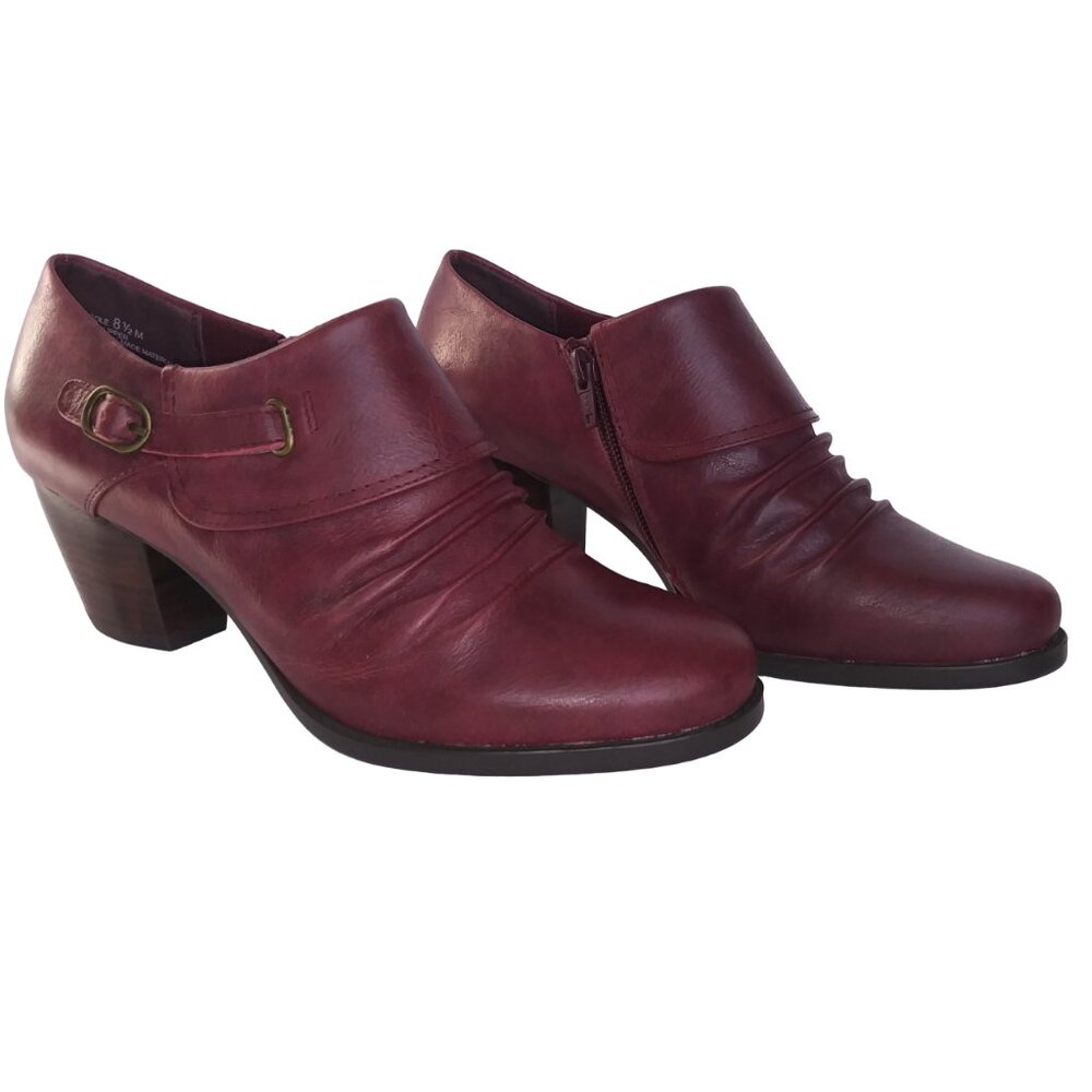 Pure Sole "Rowdy" Red Wine Leather Shootie Bootie- 8.5M